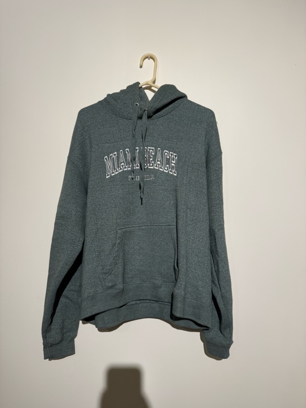 Miami Beach Hooded Pullover Sweatshirt - Slate Green